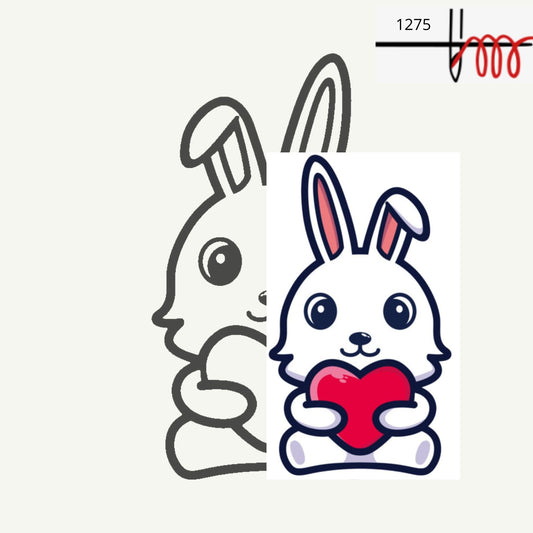 A cute rabbit hugs the heart - 1275