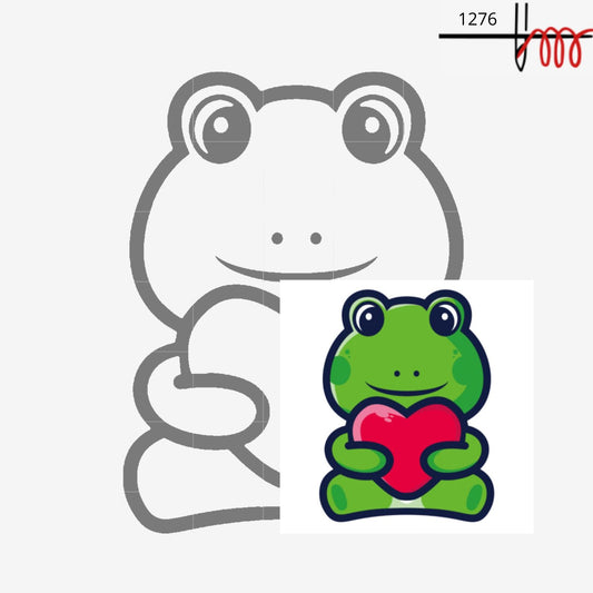 A cute frog hugs the heart-1276