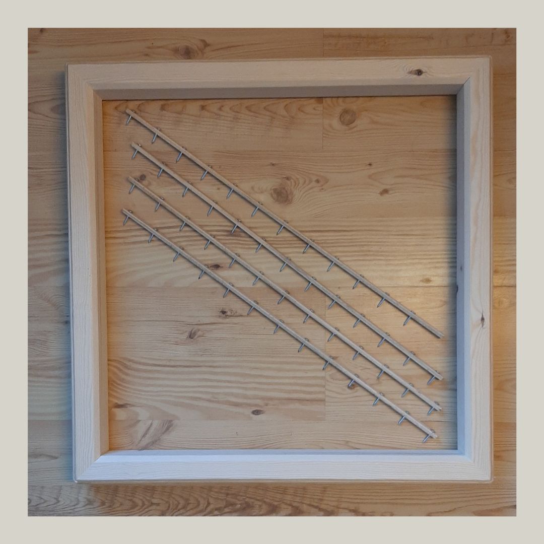 Frame for rug crafting with punch needle.