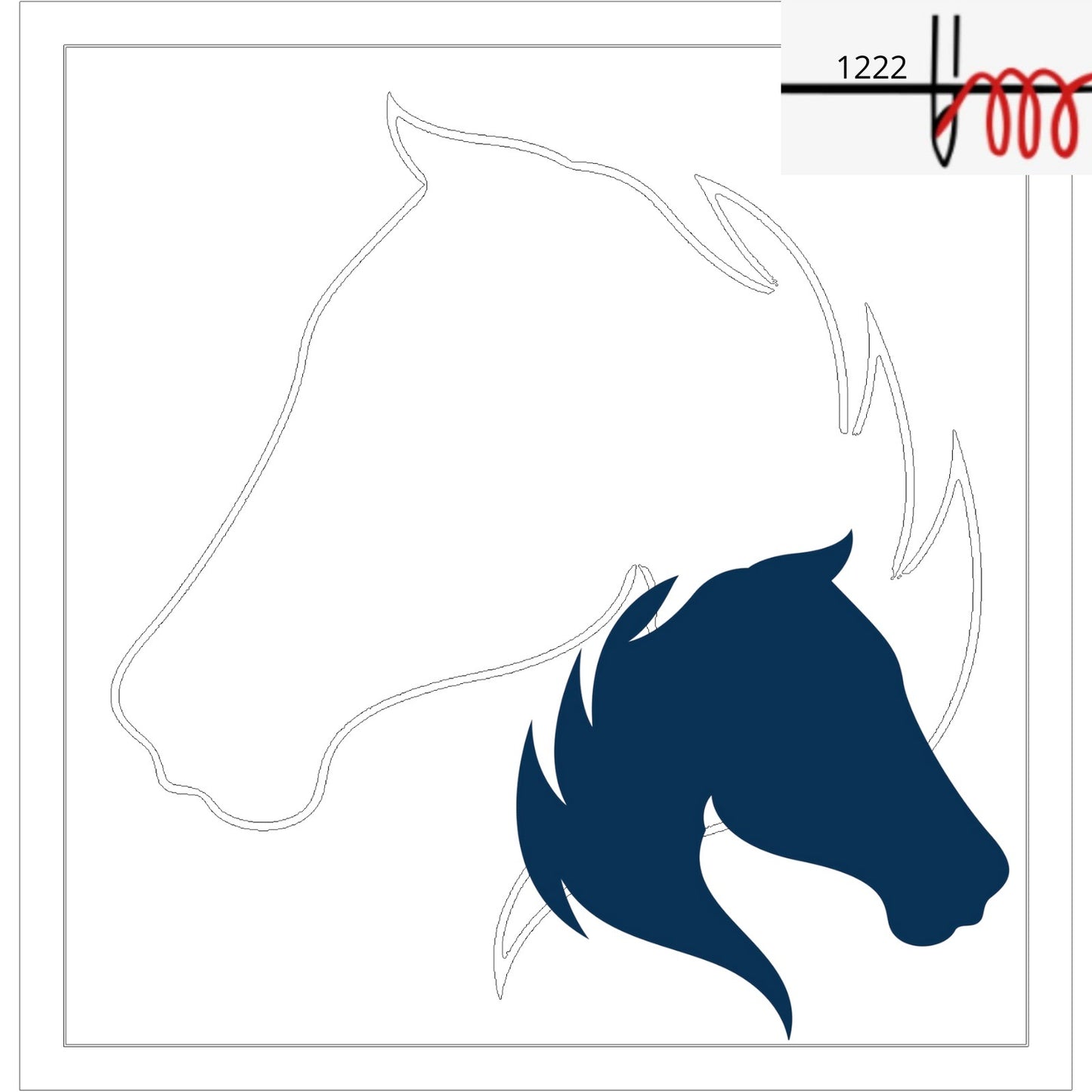 Pattern with the image of a horse's head, printable digital pattern for download pdf fil.