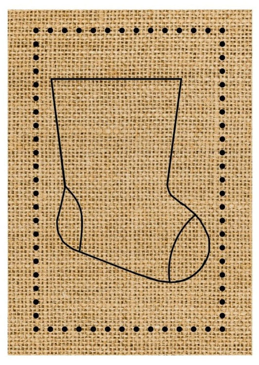Christmas Stocking pattern for punch needle and danella needle 38 x 30 cm/ 15 x 12"