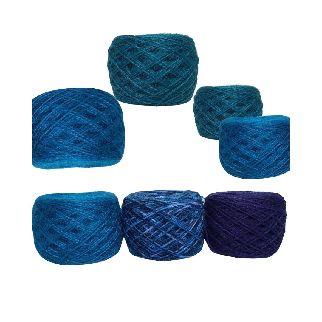 New Zealand wool yarn multicolored blue 1113